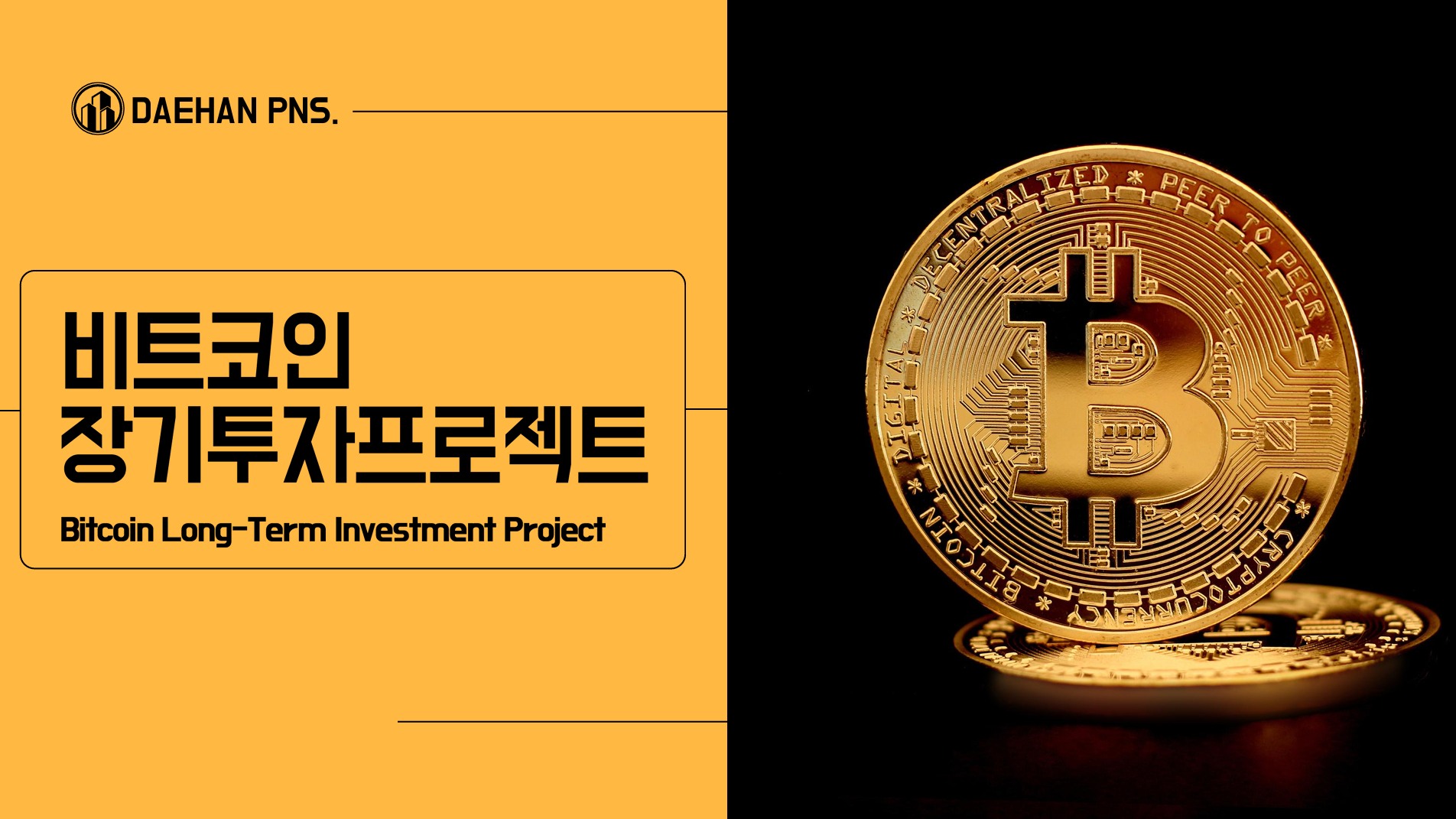 DAEHAN PNS 비트코인 장기투자 프로젝트 표지